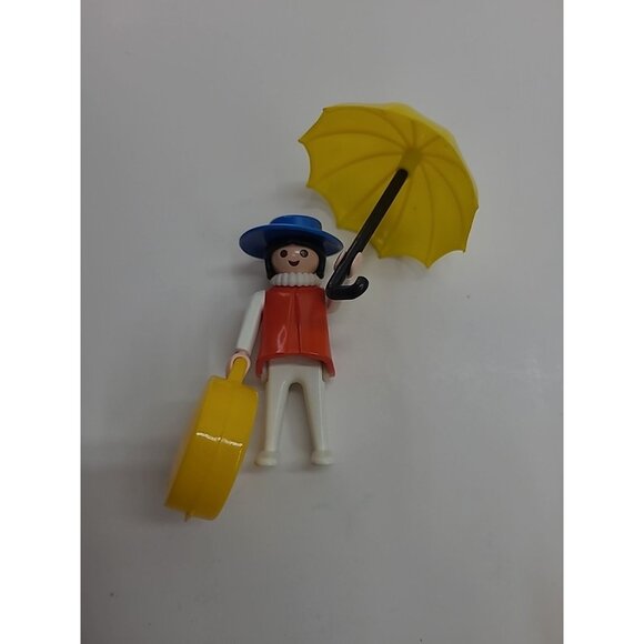 Playmobil Vintage Figure Travelling Lady with Umbrella Pearl Necklace 3322-B - Picture 1 of 3